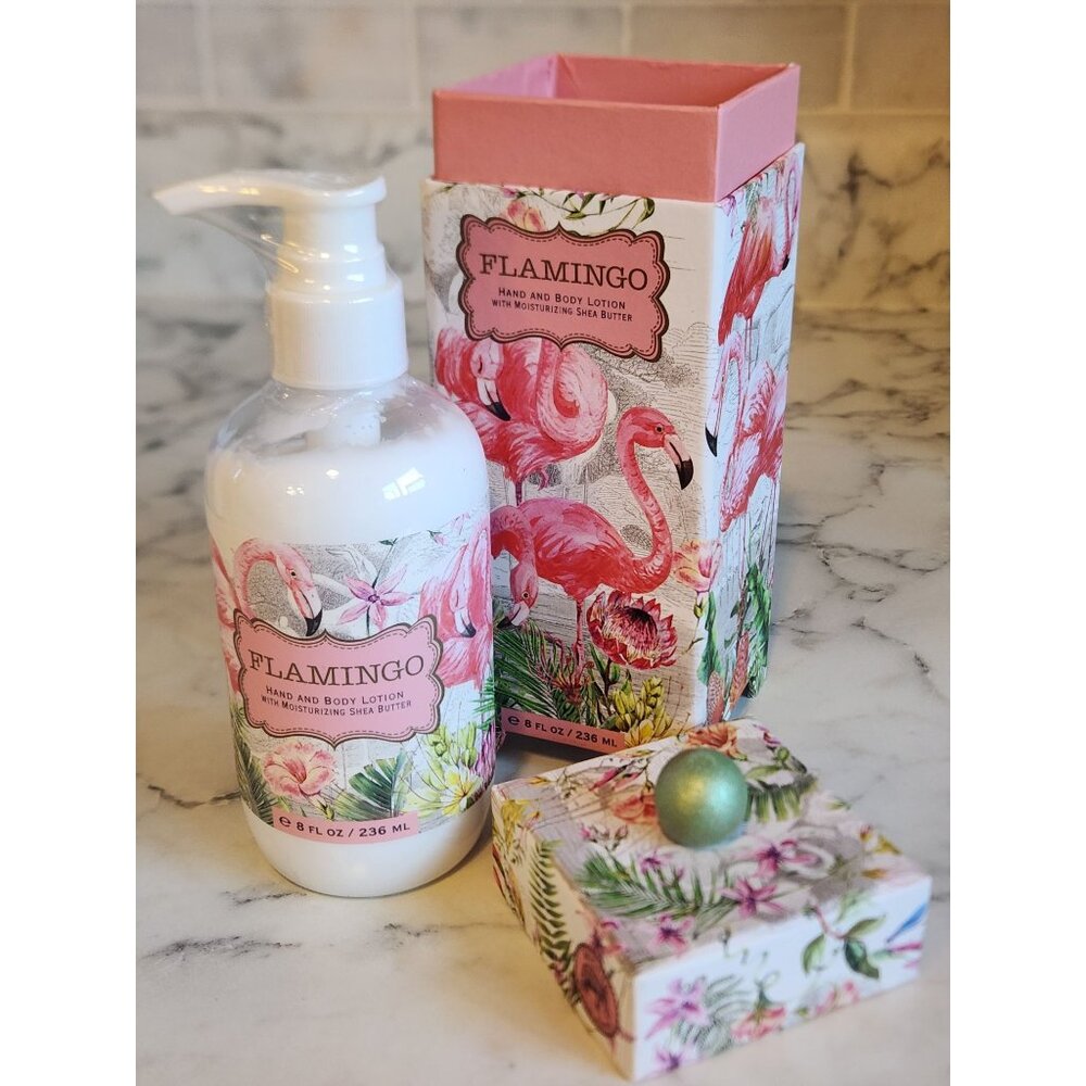 Flamingo Hand & Body Lotion With Moisturizing Shea Butter By Michel Design Works